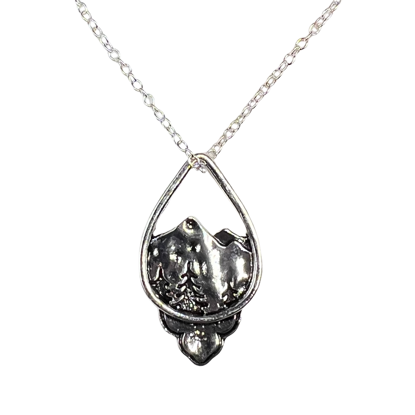 Faith That Moves Mountains SILVER Earrings and Necklace SET