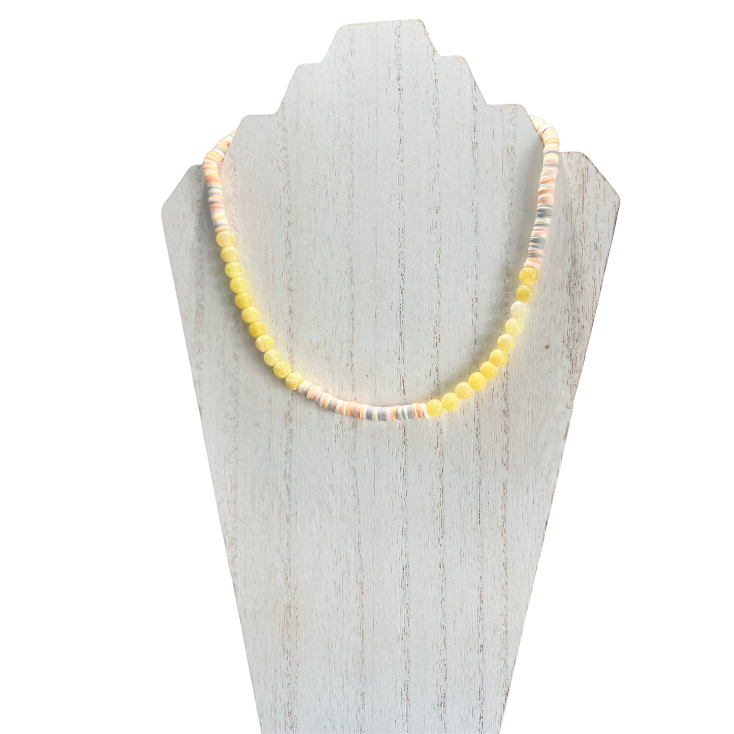 Complete Joy Necklace and Bracelet Stretchy Set with Agate and Polymer Beads