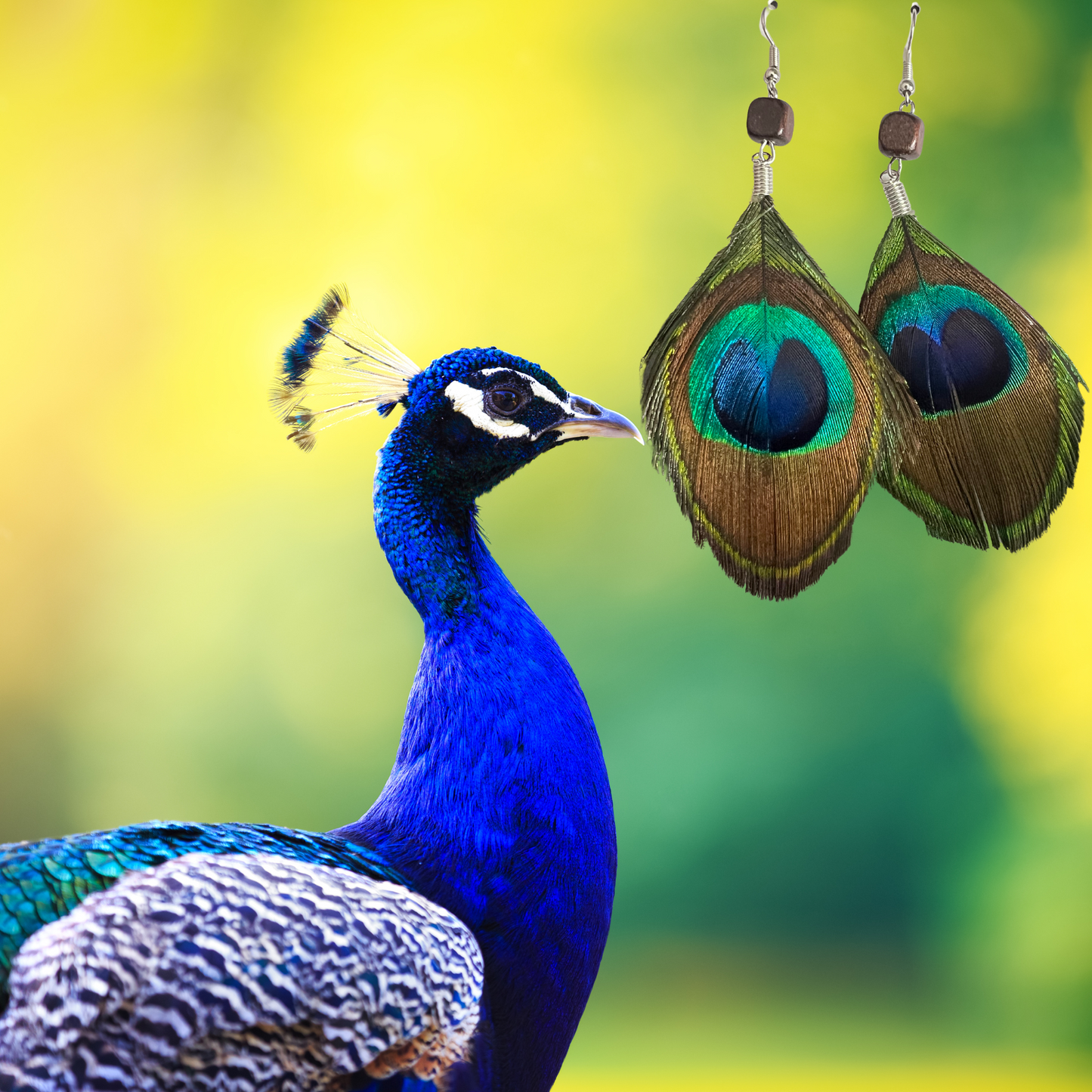 Glory Carrier Peacock Feather Earrings
