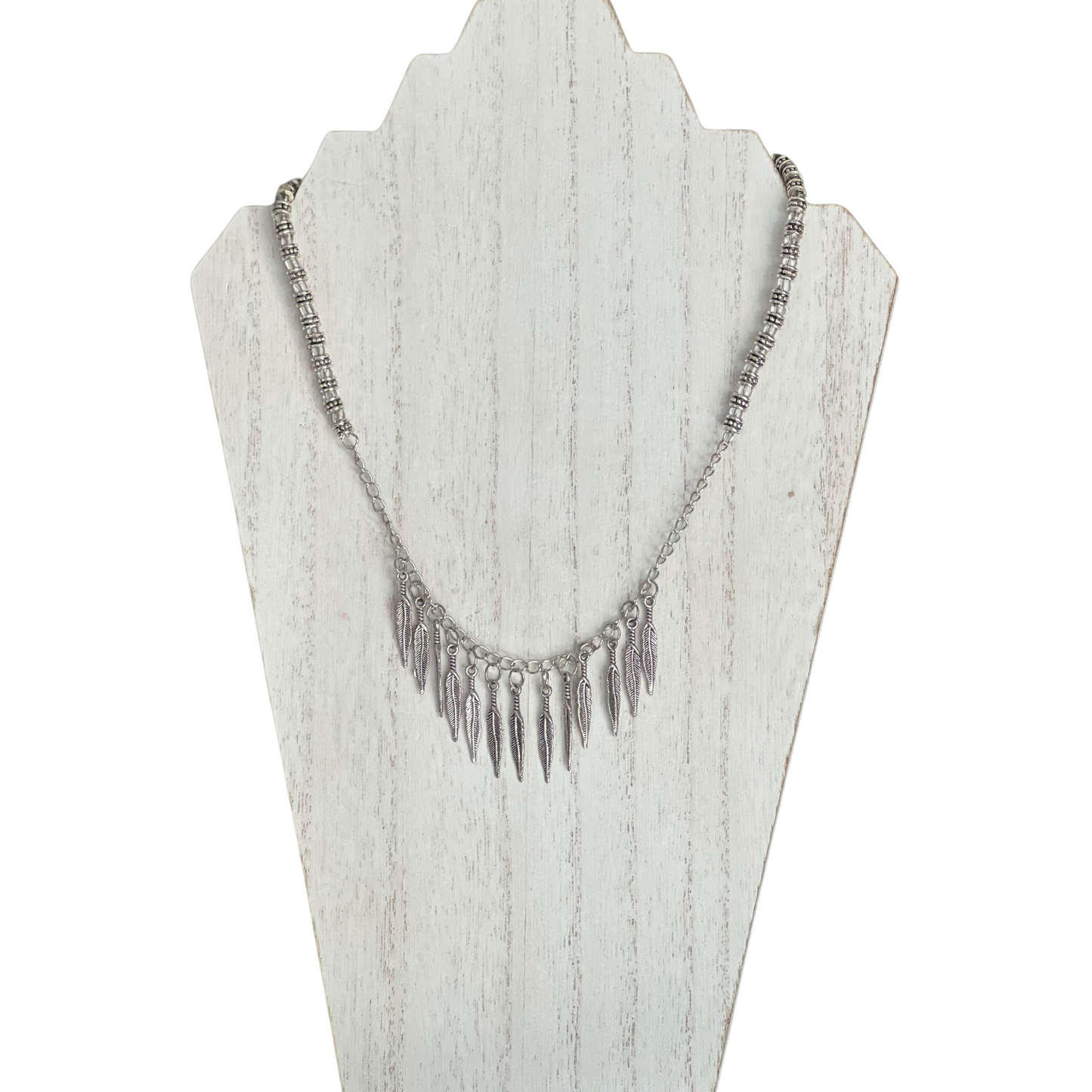 Psalm 91:4 Under His Feathers Silver Plated Feather Necklace