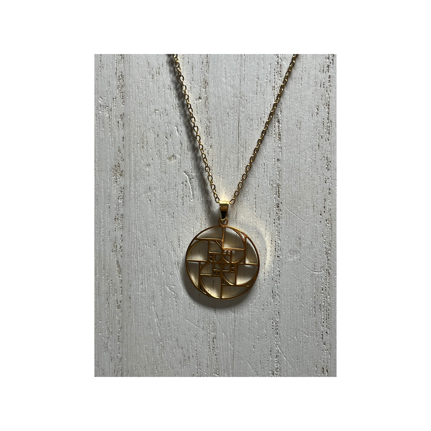 Golden Ratio Necklace Gold Tone Necklace with Golden Ratio Pendant