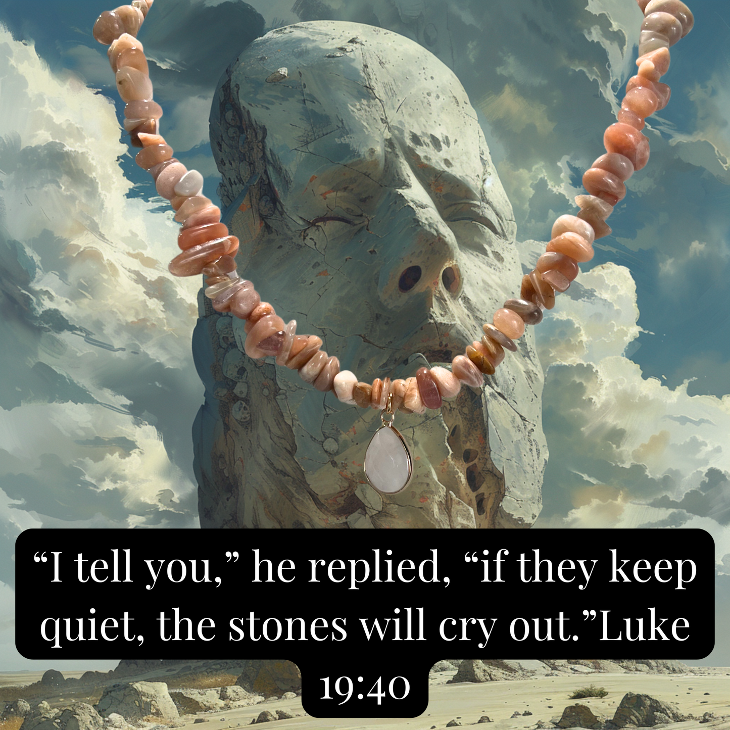 The Stones That Cry Out Set Made with Quartz, Jasper, and 18K Gold Findings