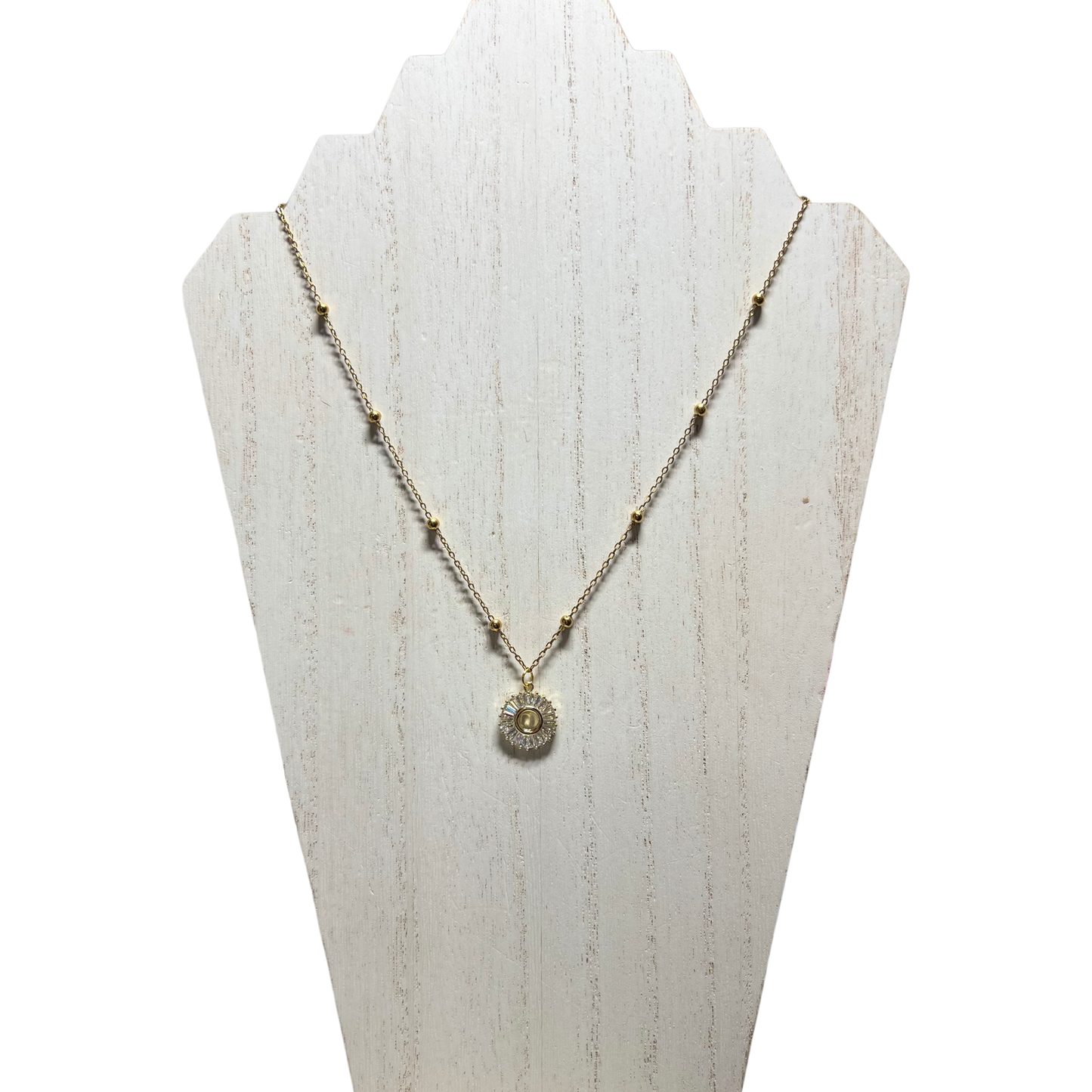 Eternity 18K Gold- Plated Necklace With Cubic Zirconia and Gold-Plated Pendant