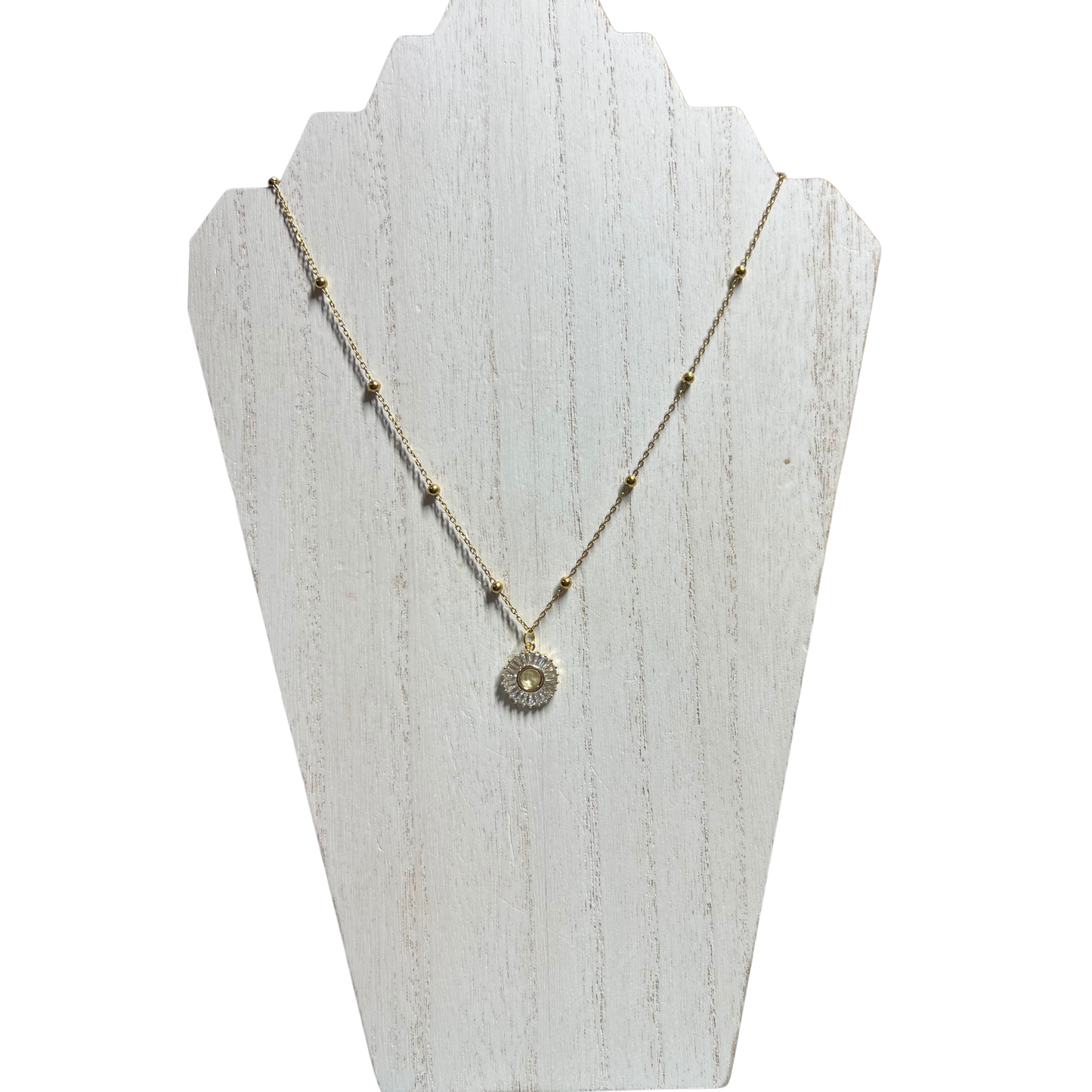 Eternity 18K Gold- Plated Necklace With Cubic Zirconia and Gold-Plated Pendant