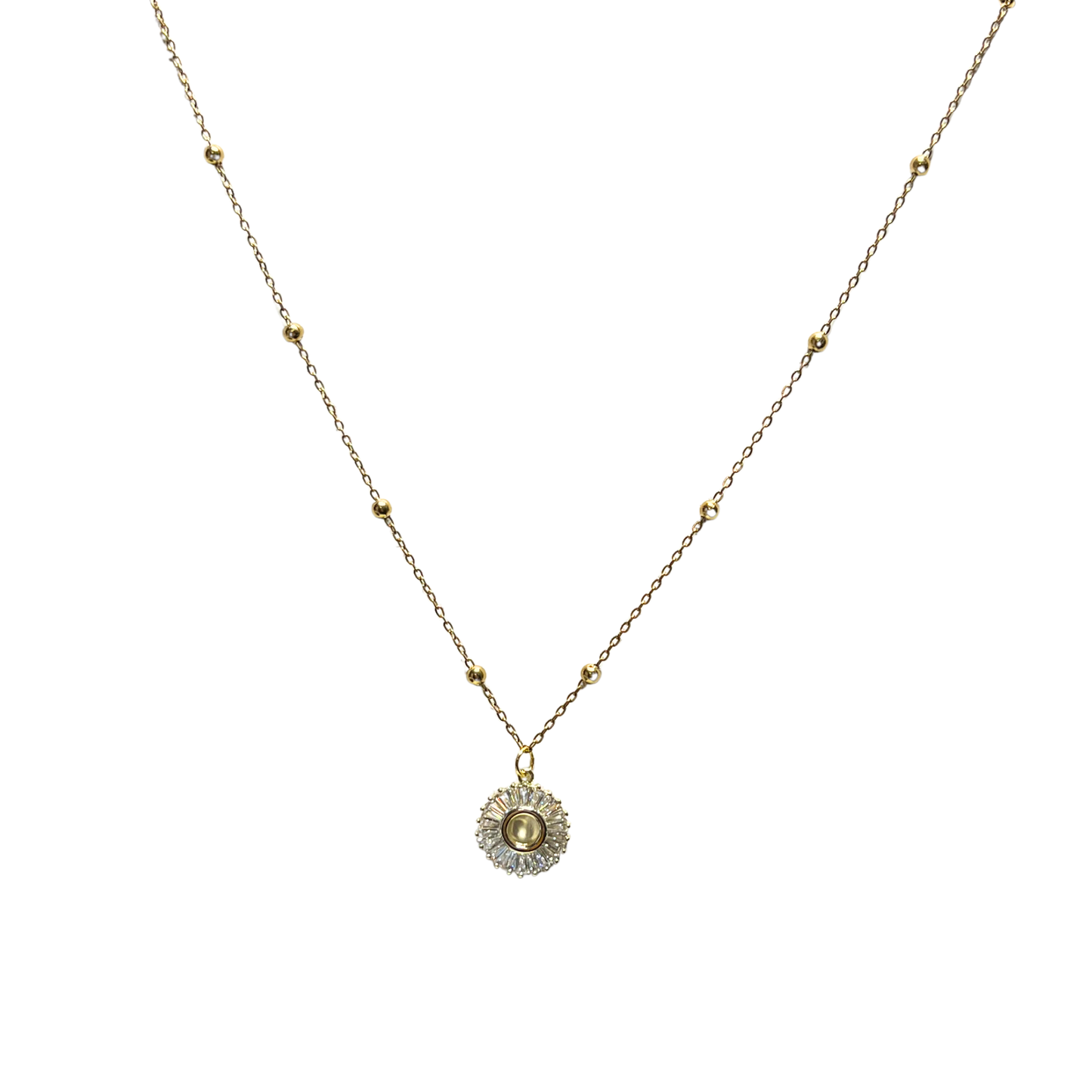 Eternity 18K Gold- Plated Necklace With Cubic Zirconia and Gold-Plated Pendant