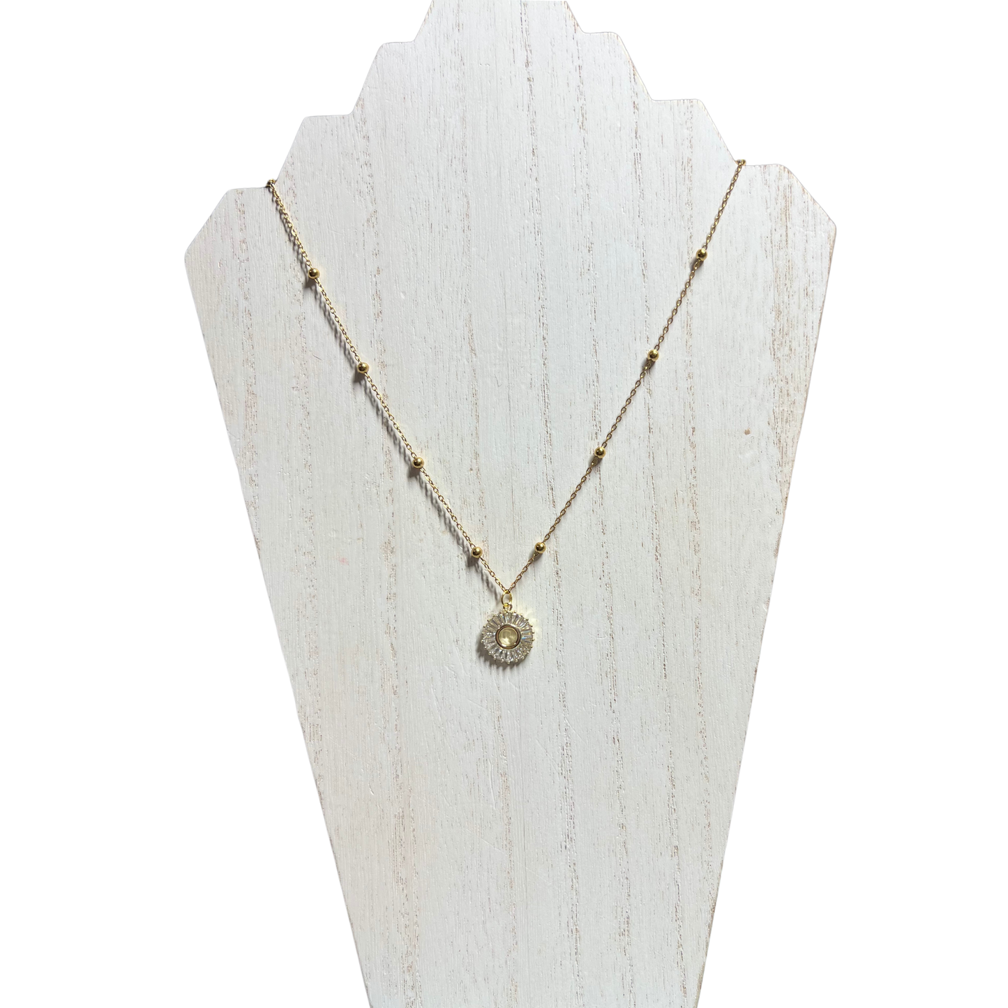 Eternity 18K Gold- Plated Necklace With Cubic Zirconia and Gold-Plated Pendant