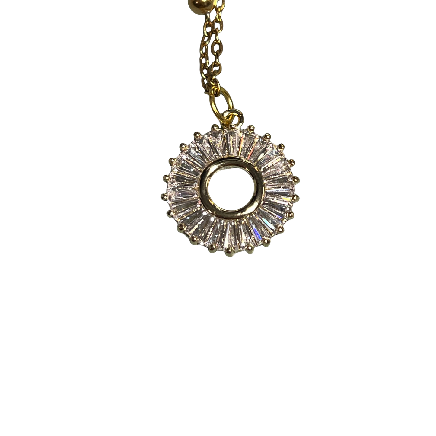 Eternity 18K Gold- Plated Necklace With Cubic Zirconia and Gold-Plated Pendant