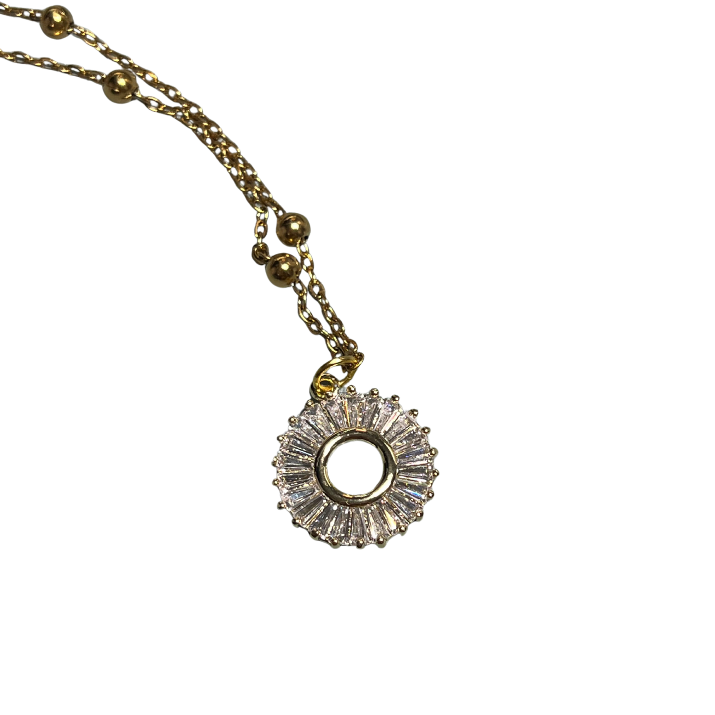 Eternity 18K Gold- Plated Necklace With Cubic Zirconia and Gold-Plated Pendant