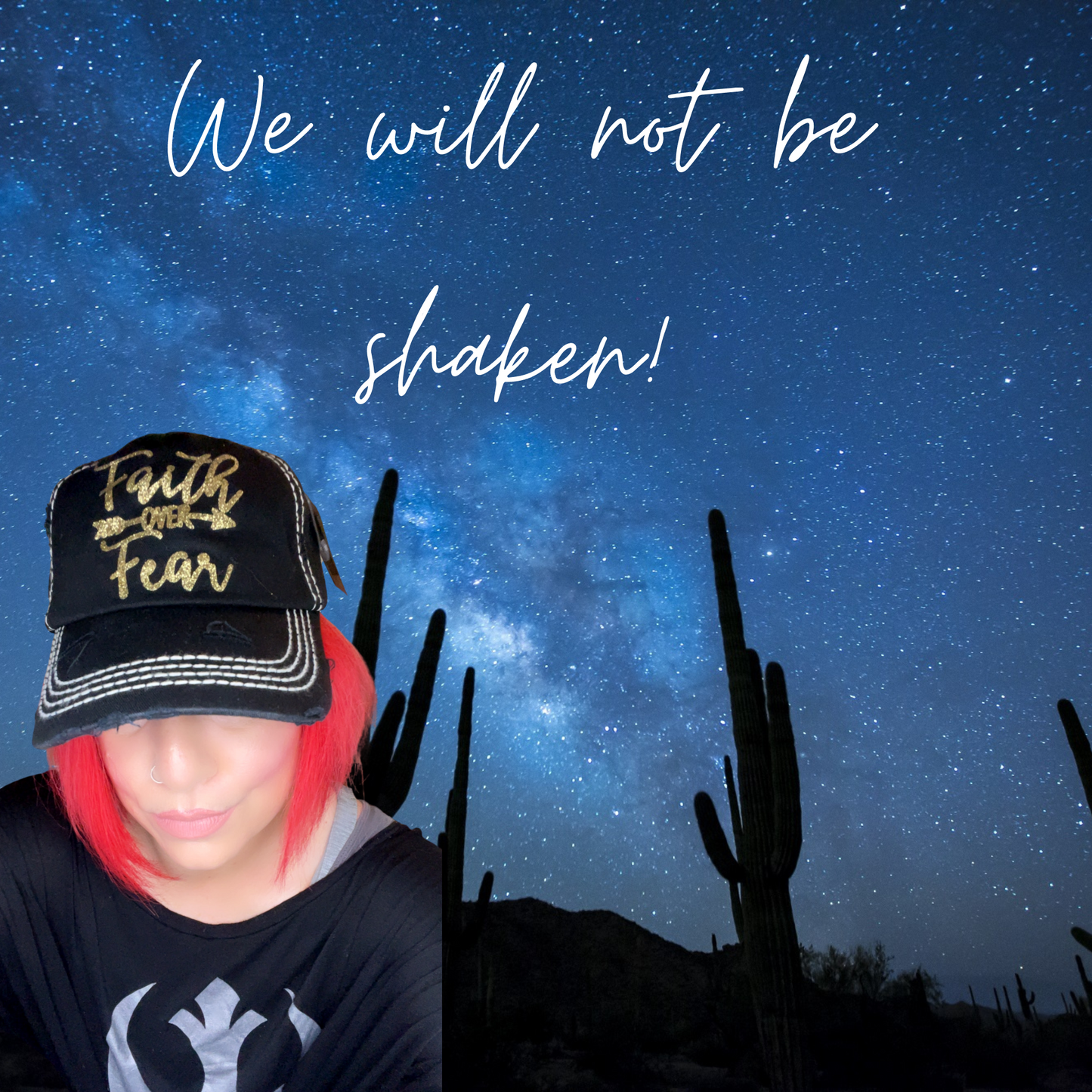 Faith Over Fear Black Hat with Gold Letters