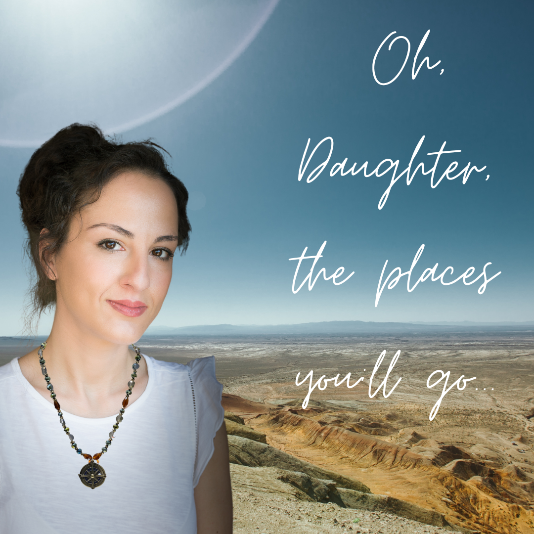 True North Glass Beaded Necklace With Antique Brass Style Compass Pendant