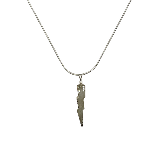 Dunamis-The Lightnings of God -I Host His Presence Crystal Quartz Sterling Filled Lightning Necklace