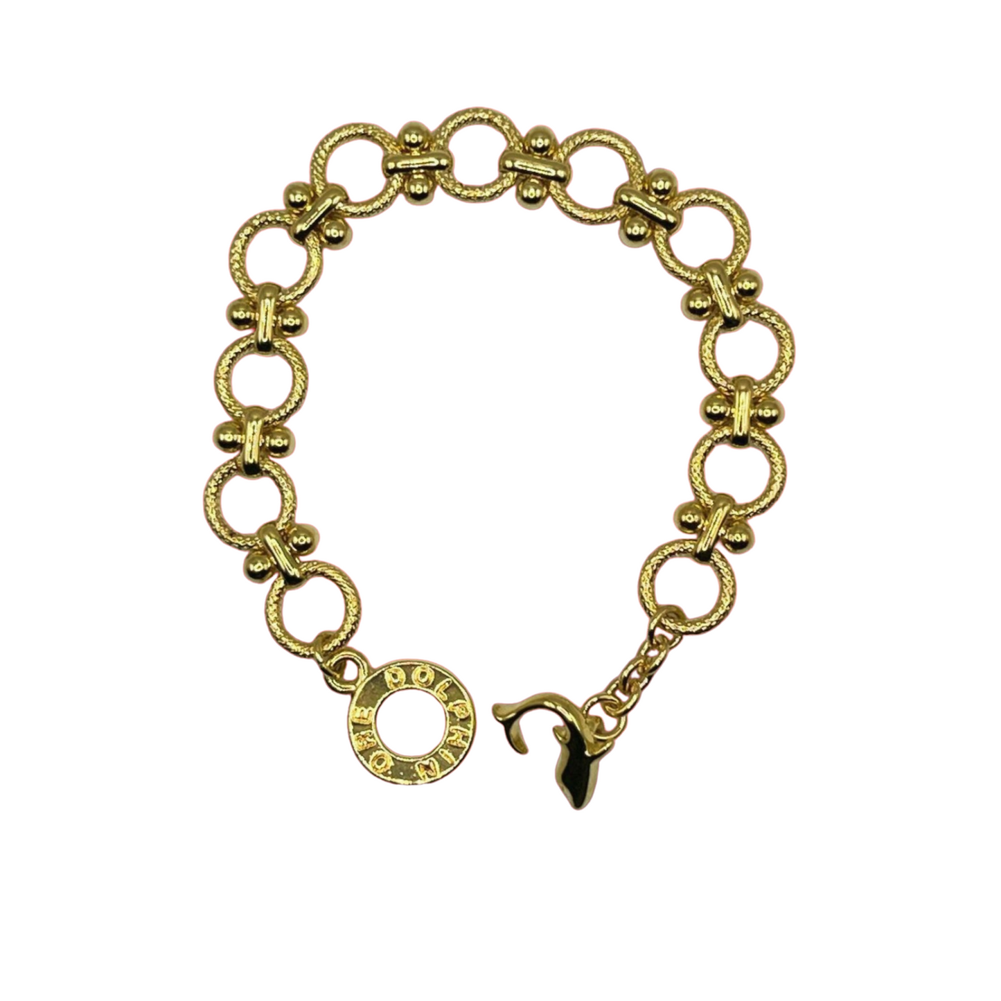 Esther Rising Royal 18K Gold Electroplated Gold Chain Link Bracelet from Israel- Dolphin Ore Brand