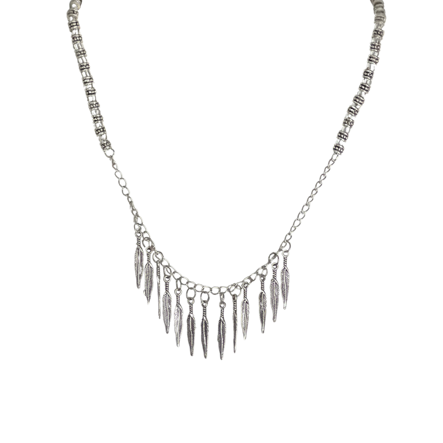 Psalm 91:4 Under His Feathers Silver Plated Feather Necklace
