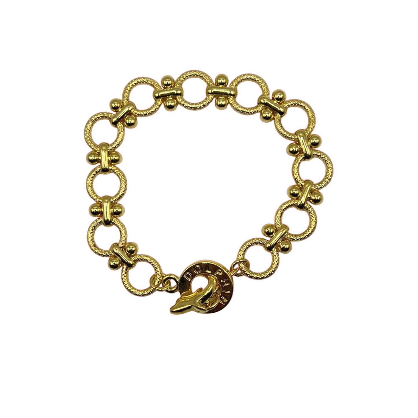 Esther Rising Royal 18K Gold Electroplated Gold Chain Link Bracelet from Israel- Dolphin Ore Brand