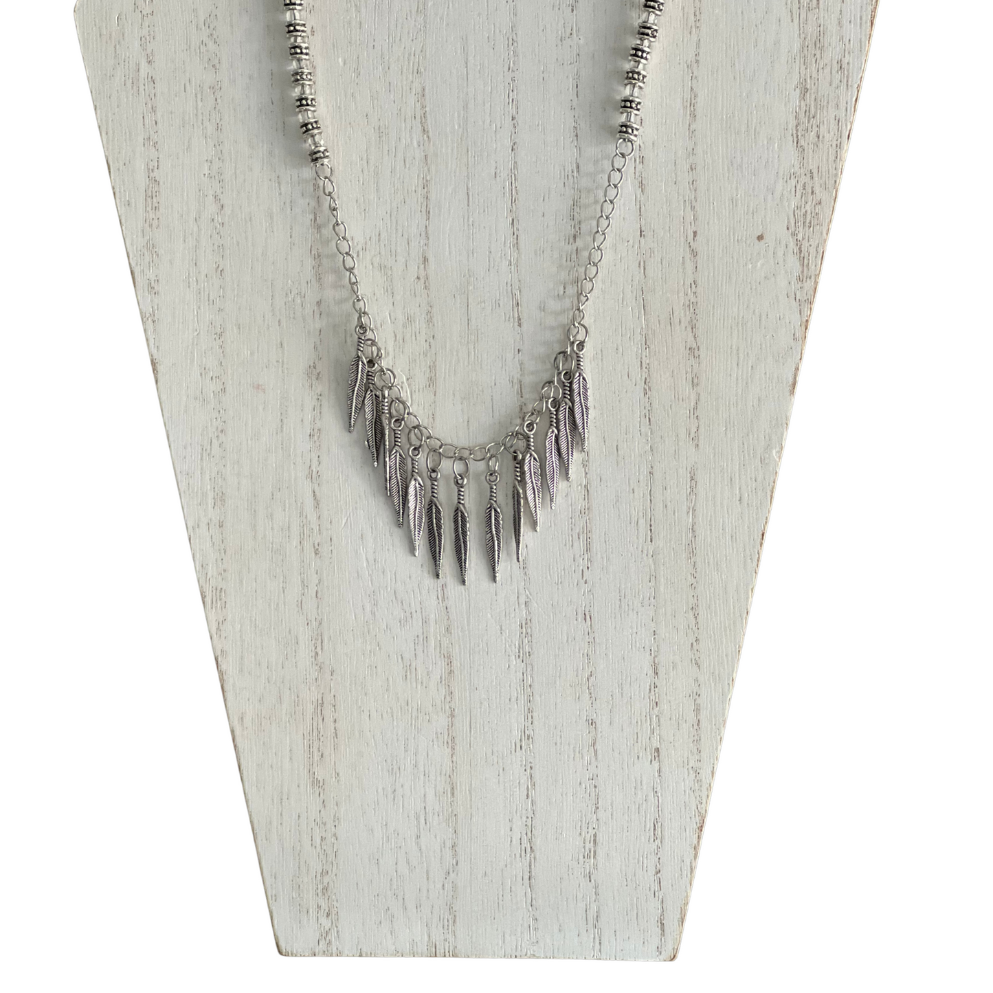 Psalm 91:4 Under His Feathers Silver Plated Feather Necklace