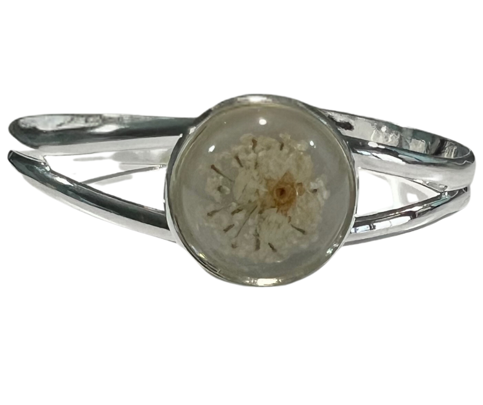 In Bloom- Perfectly Preserved Silver Cuff Bracelet