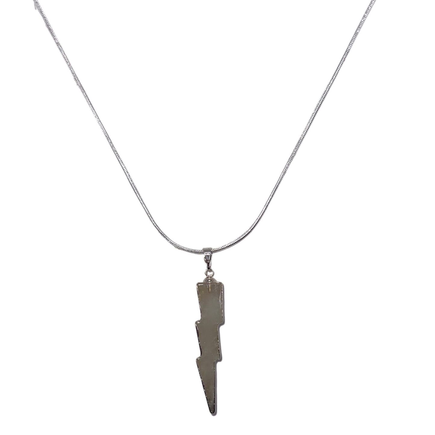 Dunamis-The Lightnings of God -I Host His Presence Crystal Quartz Sterling Filled Lightning Necklace