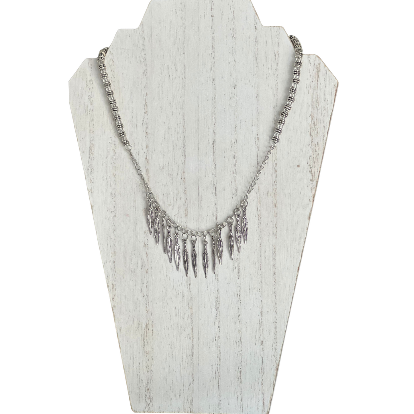 Psalm 91:4 Under His Feathers Silver Plated Feather Necklace