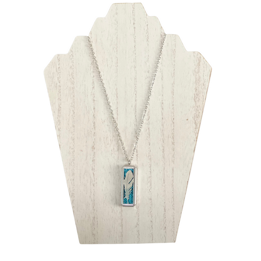 Under His Feathers Diffuser Necklace in Silver