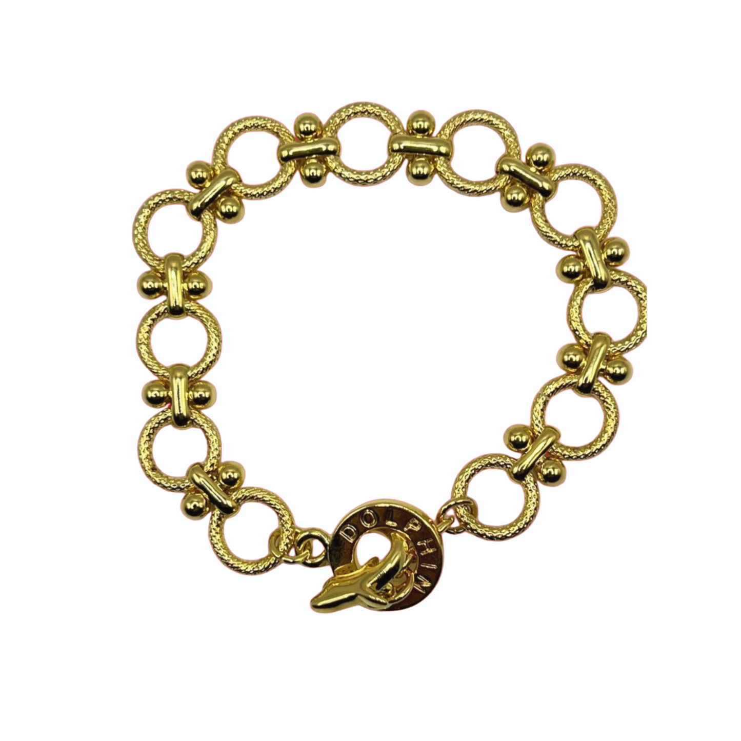 Esther Rising Royal 18K Gold Electroplated Gold Chain Link Bracelet from Israel- Dolphin Ore Brand