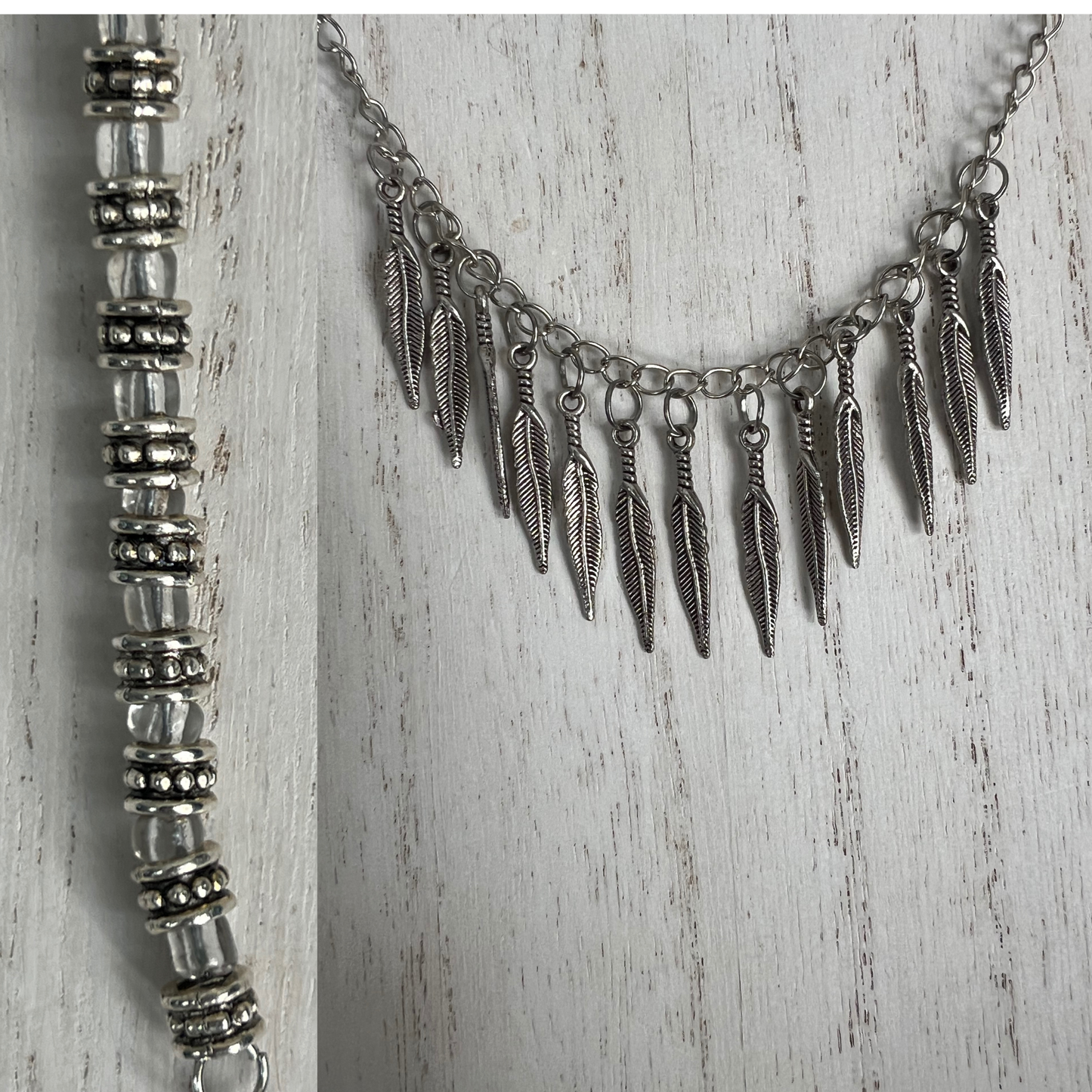 Psalm 91:4 Under His Feathers Silver Plated Feather Necklace