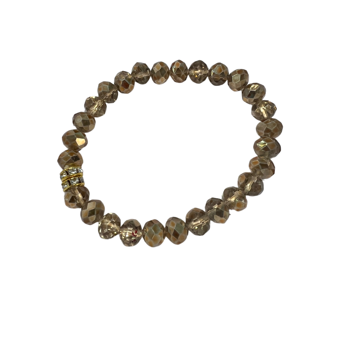 Bow of Bronze Necklace and Bracelets Made with Wood Beads, Quartz and Crystal Set