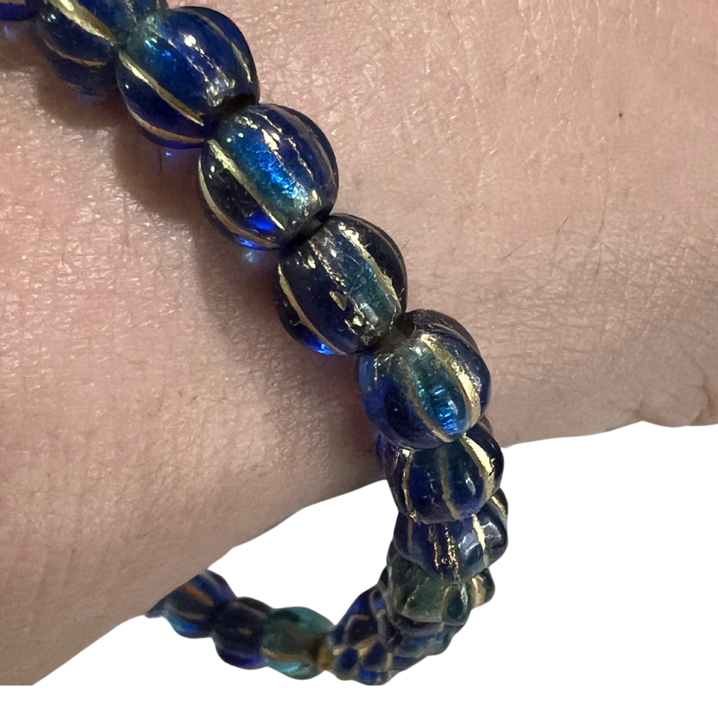 Blossoming Revelation Bracelet With Czech Melon Beads and Hawaiian Beads