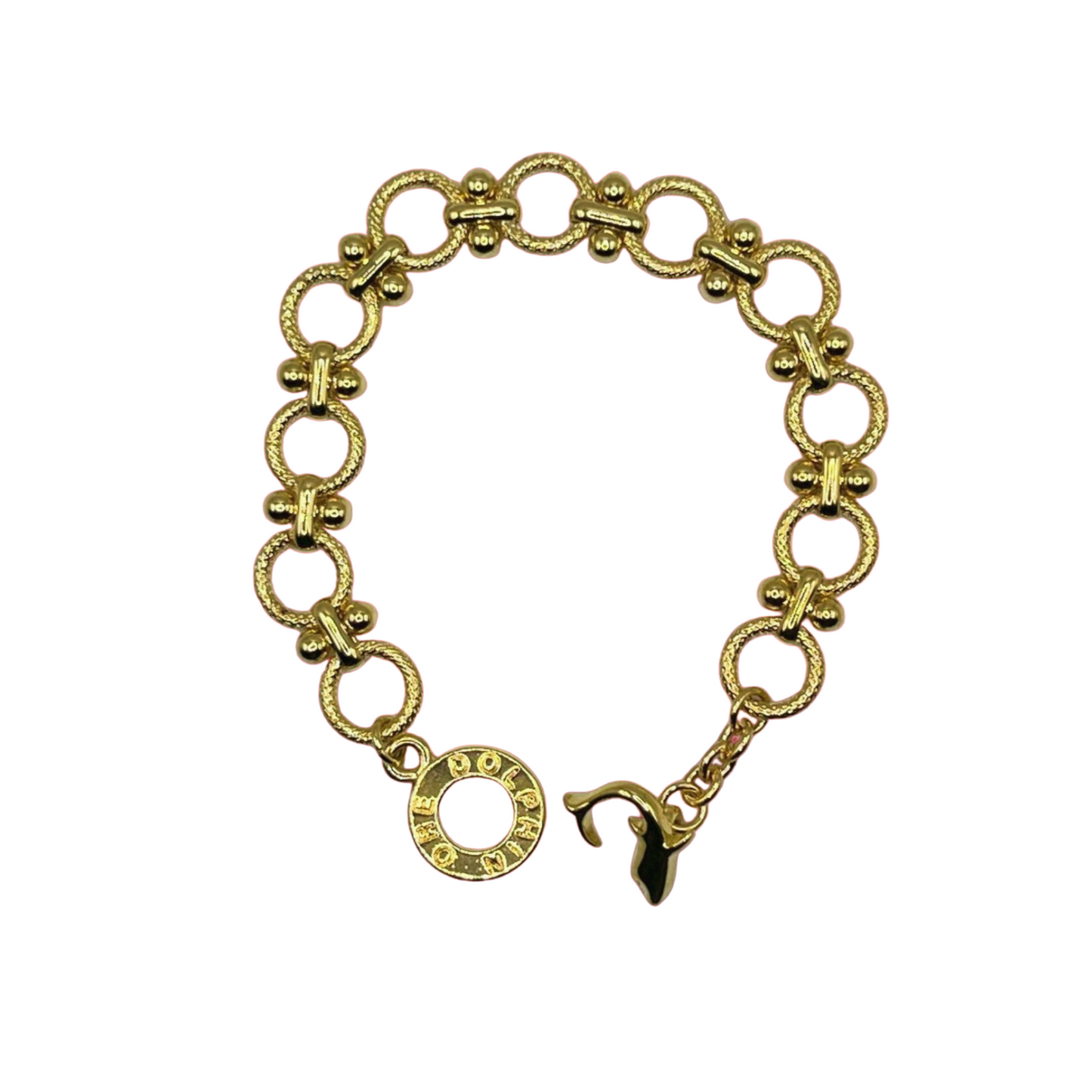 Esther Rising Royal 18K Gold Electroplated Gold Chain Link Bracelet from Israel- Dolphin Ore Brand
