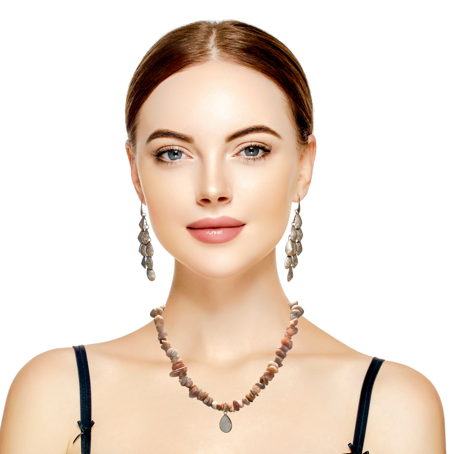 The Stones That Cry Out Set Made with Quartz, Jasper, and 18K Gold Findings