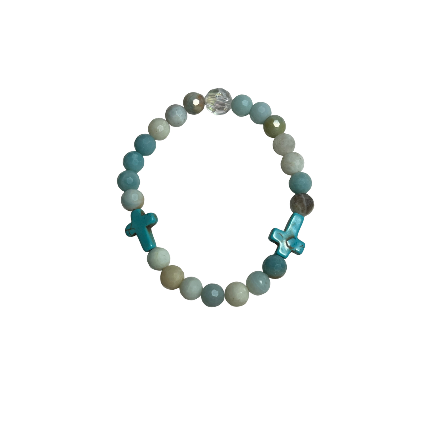 Alive in His River Amazonite and Turquoise Bracelet with Cross