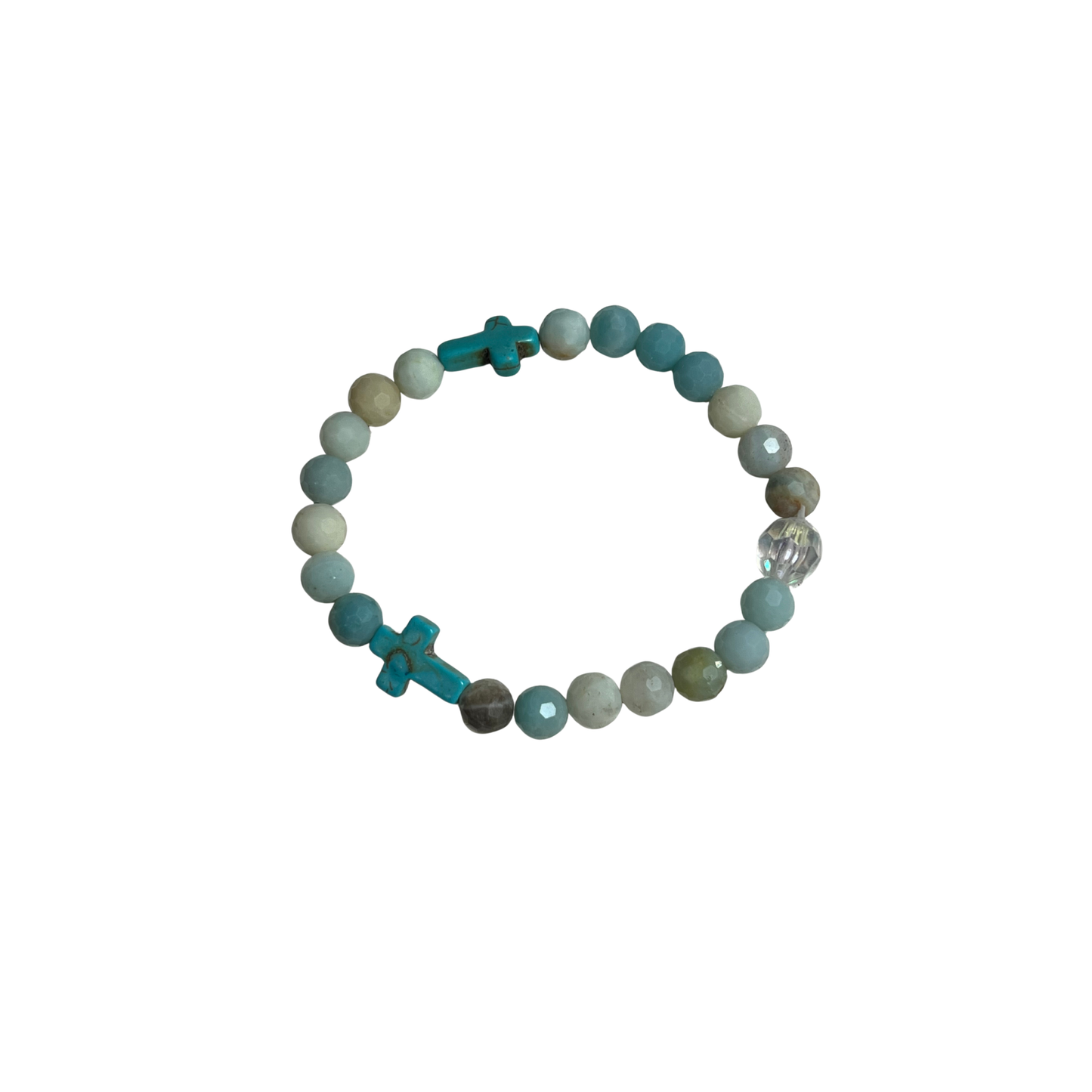 Alive in His River Amazonite and Turquoise Bracelet with Cross