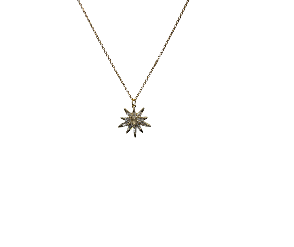 Crown of Thorns 18K Gold-Plated Necklace with Cubic Zirconia Pendant