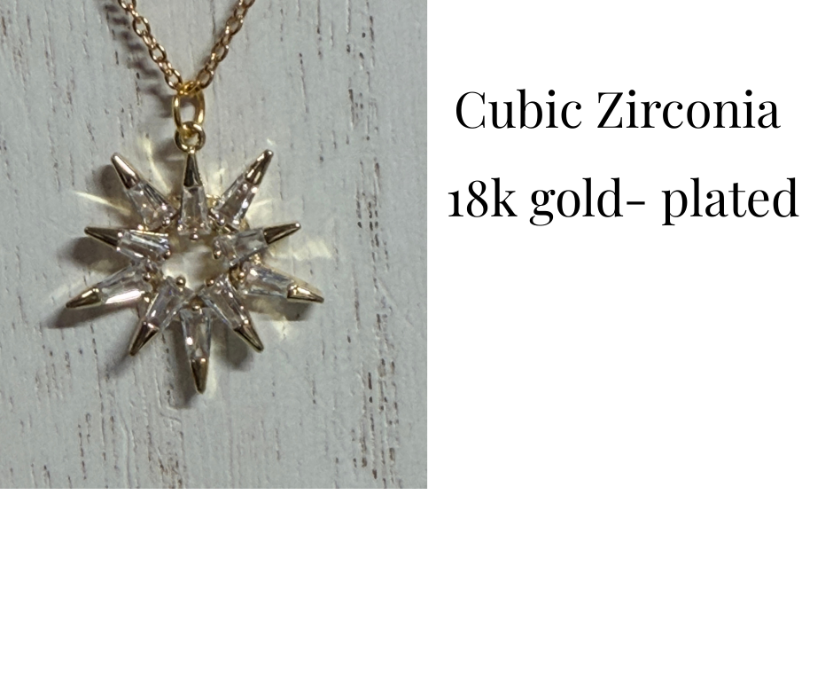 Crown of Thorns 18K Gold-Plated Necklace with Cubic Zirconia Pendant