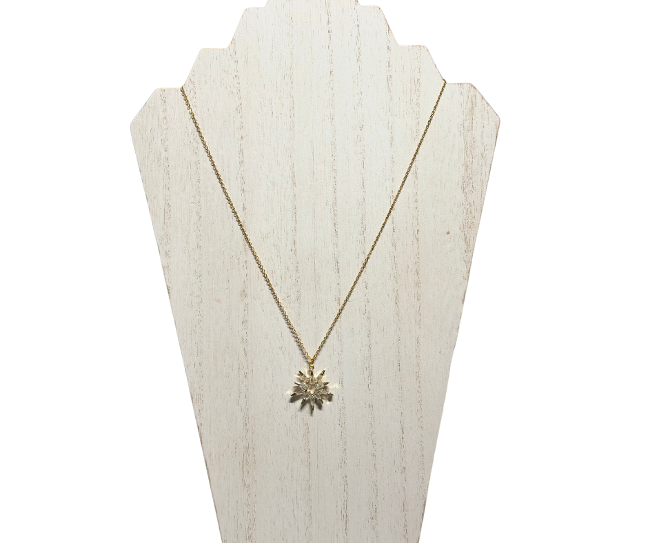 Crown of Thorns 18K Gold-Plated Necklace with Cubic Zirconia Pendant