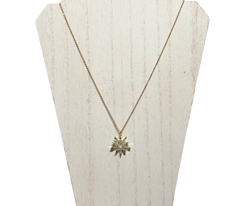 Crown of Thorns 18K Gold-Plated Necklace with Cubic Zirconia Pendant