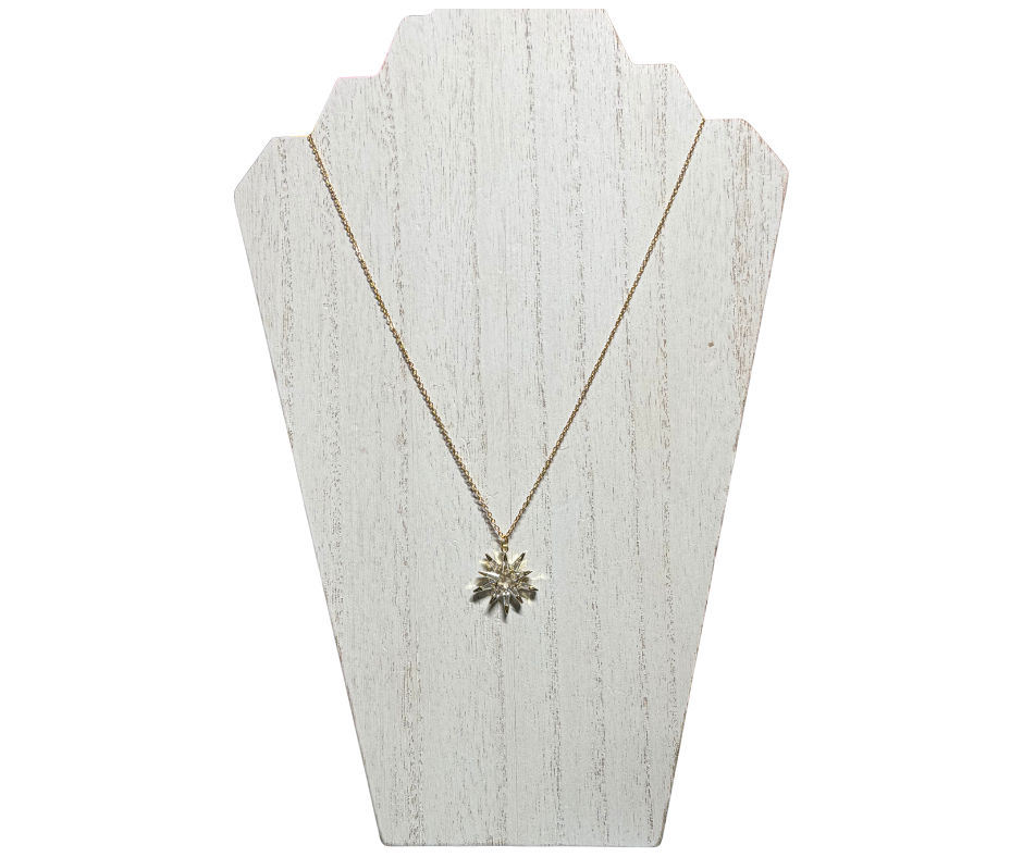 Crown of Thorns 18K Gold-Plated Necklace with Cubic Zirconia Pendant