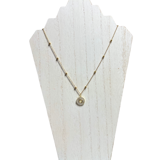 Eternity 18K Gold- Plated Necklace With Cubic Zirconia and Gold-Plated Pendant
