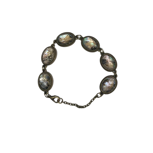 God’s Glory Brass Bracelet With Faceted Glory Stones in Blue, Green, and Purple Tones