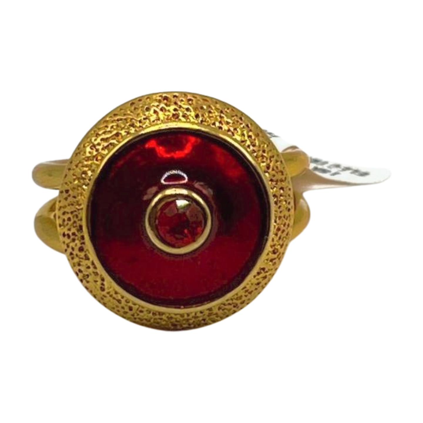 The King's Seal Red Enamel and 18K Gold Electroplated Dophin Ore Ring- Esther Rising