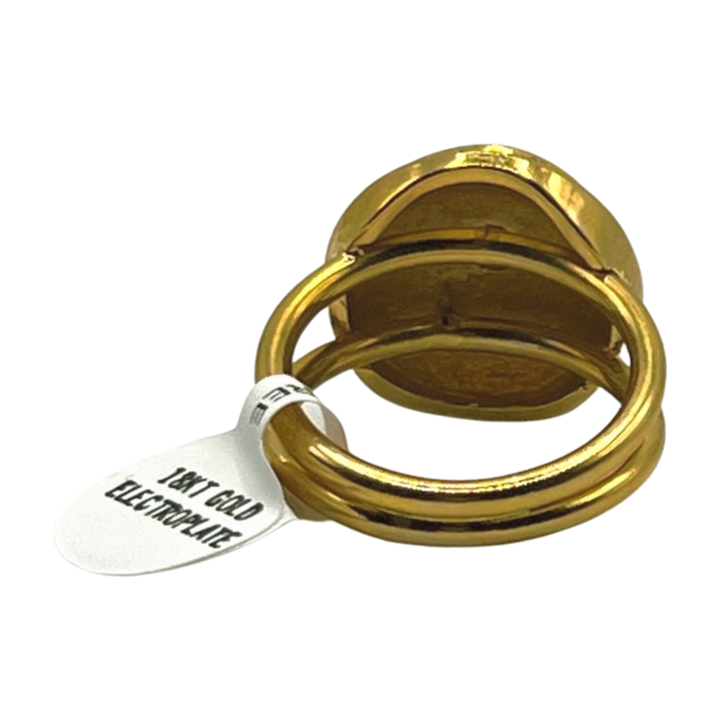 The King's Seal Red Enamel and 18K Gold Electroplated Dophin Ore Ring- Esther Rising