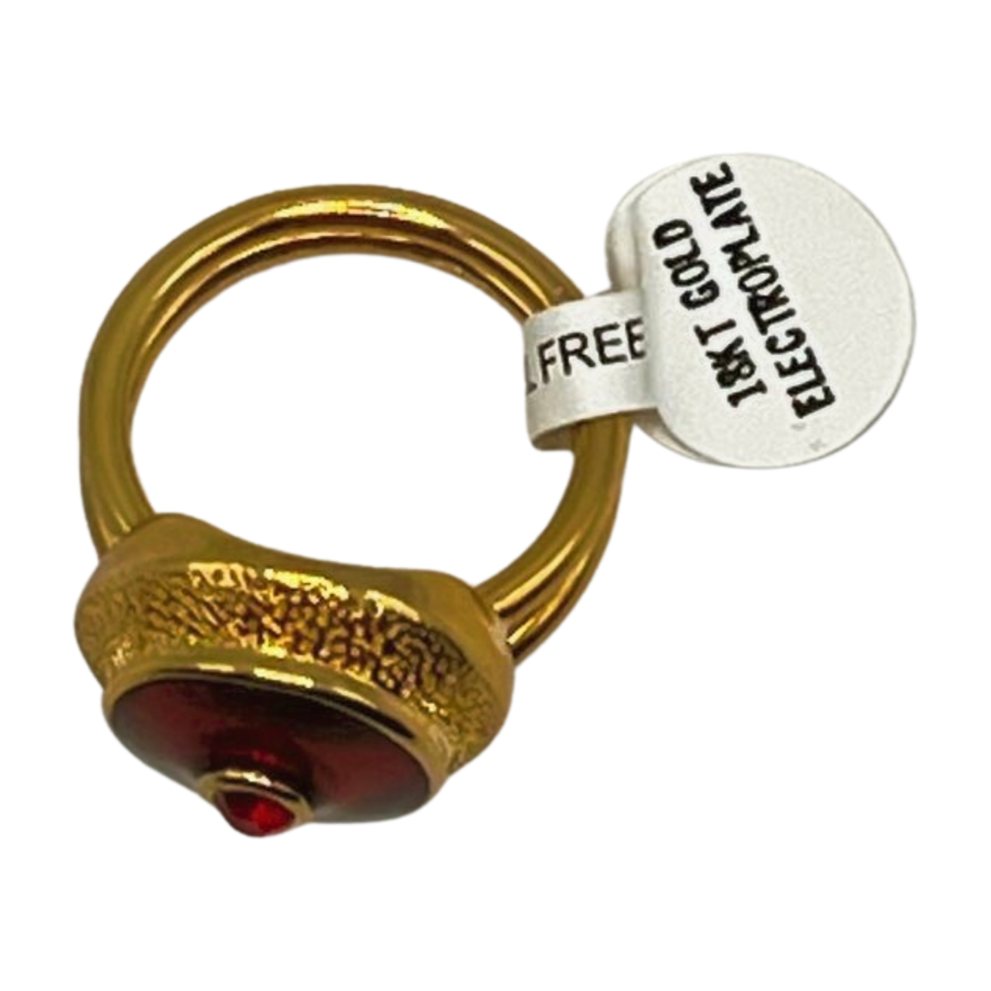 The King's Seal Red Enamel and 18K Gold Electroplated Dophin Ore Ring- Esther Rising