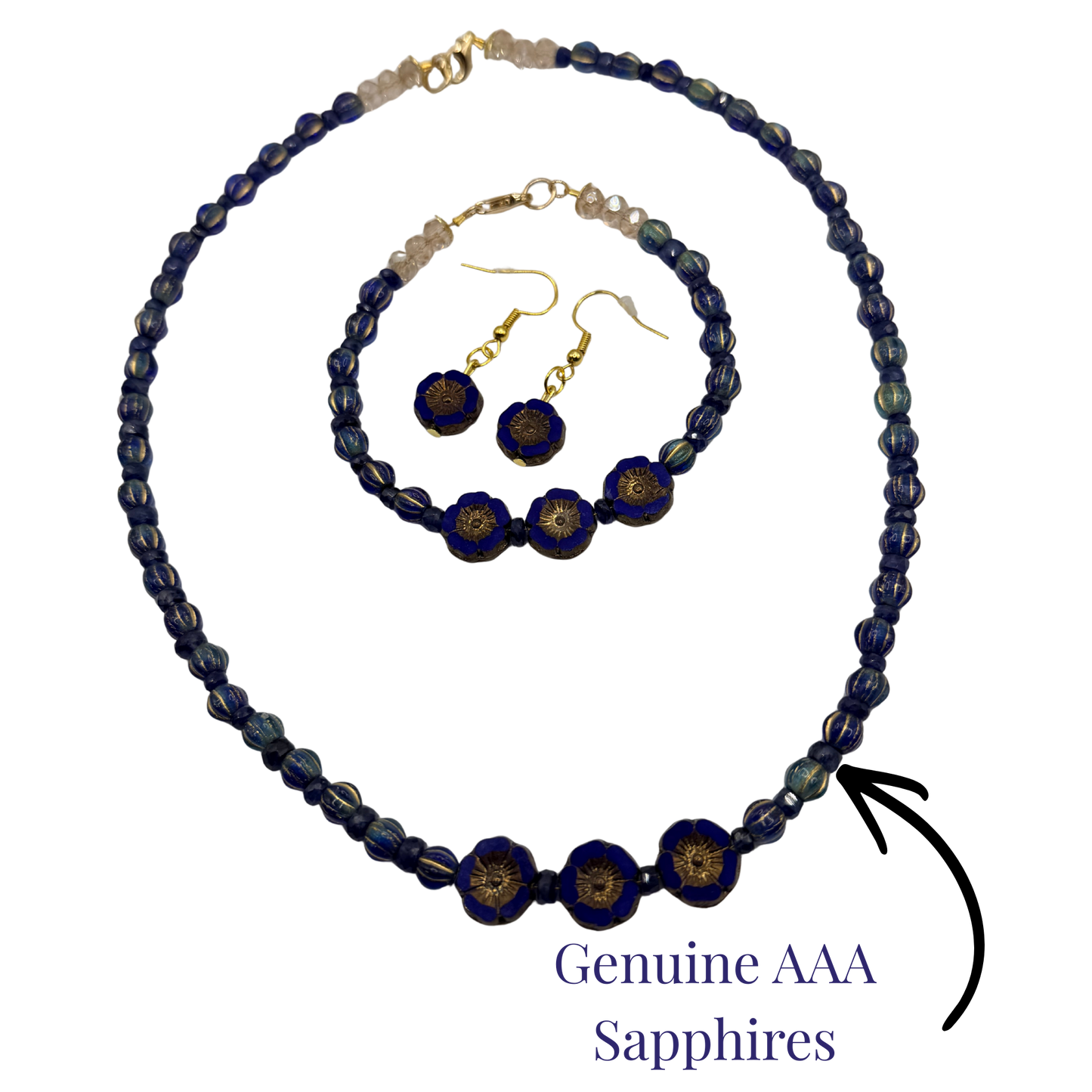 The Spirit of Wisdom AAA Sapphire Jewelry Set | Job 28:6- Collector's Set