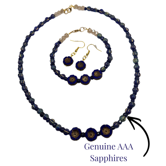 The Spirit of Wisdom AAA Sapphire Jewelry Set | Job 28:6- Collector's Set