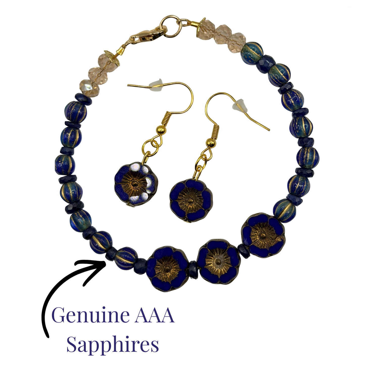 The Spirit of Wisdom AAA Sapphire Jewelry Set | Job 28:6- Collector's Set