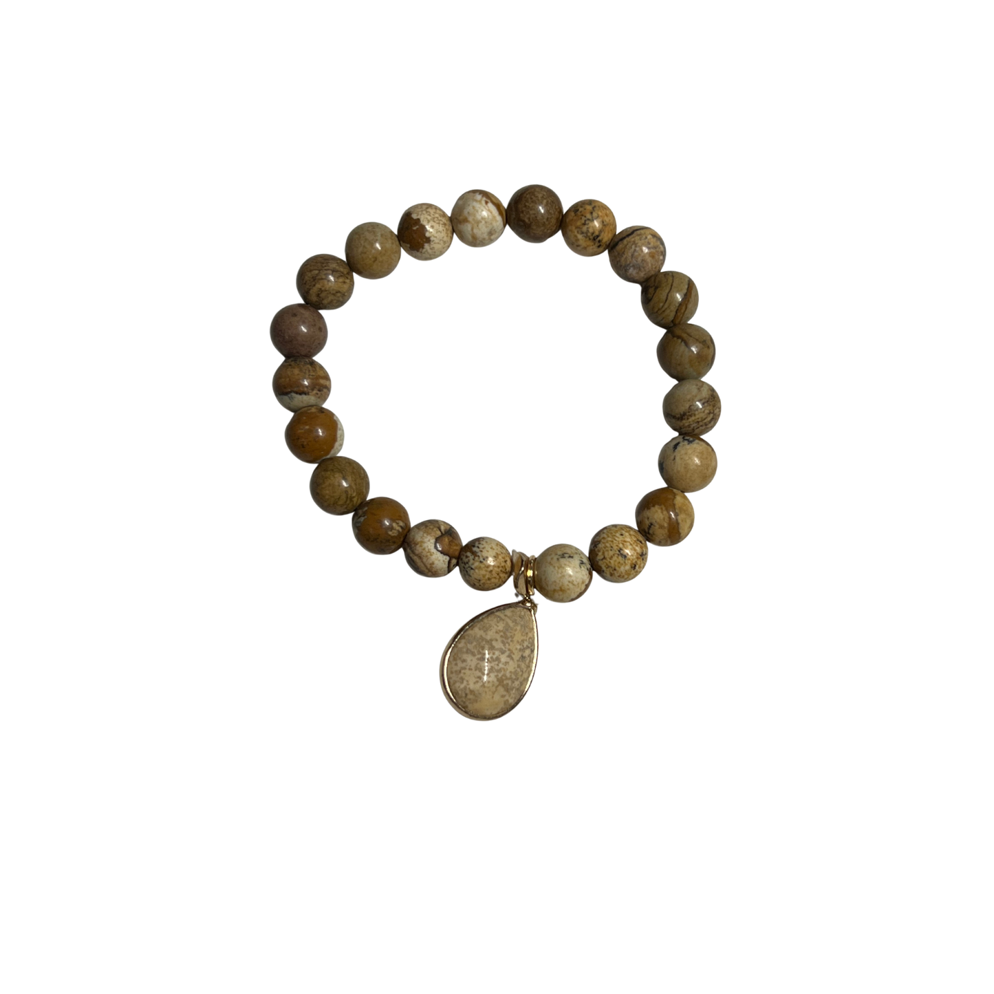 Stephen Bracelet 18K Gold and Picture Jasper Stones (Bracelet Only With Pendant) Style 3