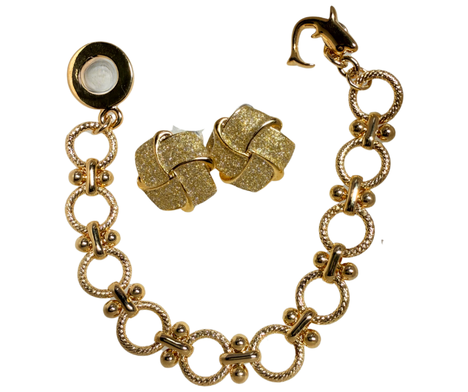 Esther God's Chosen Queen Bundle 18K Gold Plated Earrings and Bracelet