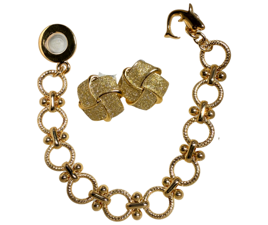 Esther God's Chosen Queen Bundle 18K Gold Plated Earrings and Bracelet