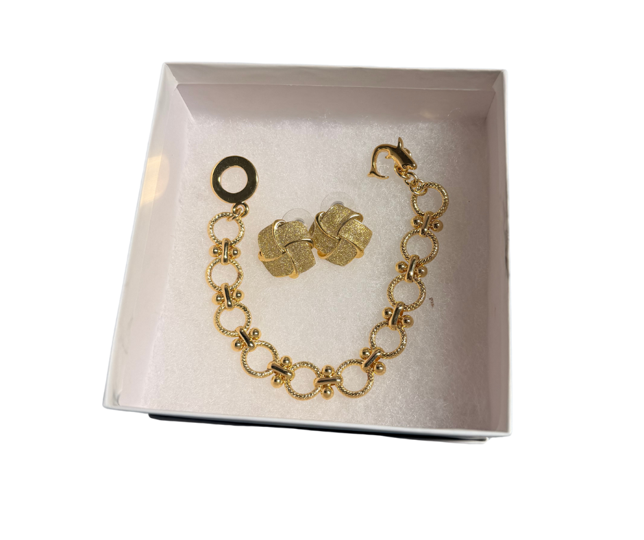 Esther God's Chosen Queen Bundle 18K Gold Plated Earrings and Bracelet